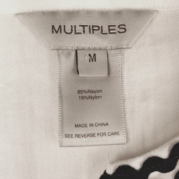 Multiples Tunic White and Black Rick Rack Apparel Trim Size Medium - Picture 6 of 6